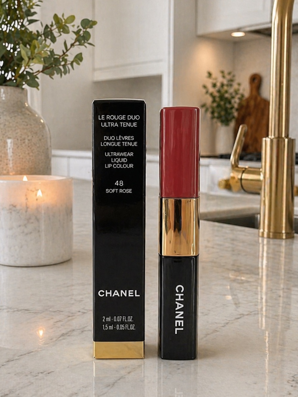 CHANEL Le Rouge Duo Ultra Tenue Liquid Lip Colour – 48 Soft Rose 💄✨